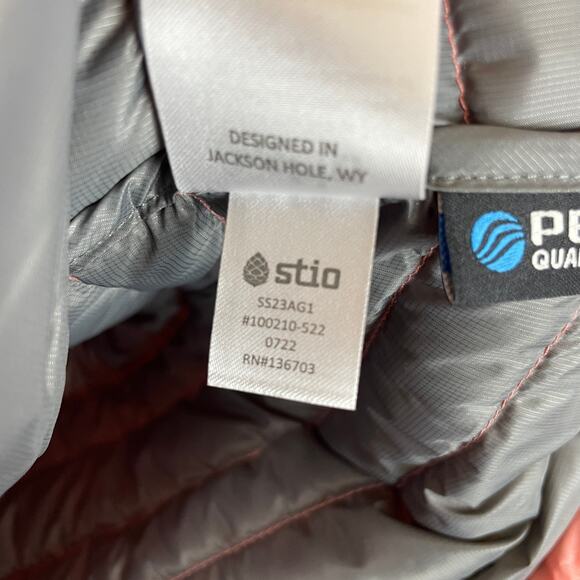 Stio Womens Pinion 800g Fill Down Puffer Sweater Jacket Pertex Coral Pink Size S - Picture 12 of 12